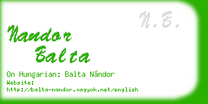 nandor balta business card